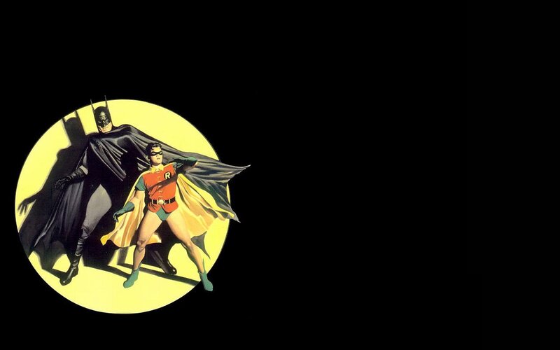 Batman and Robin in spotlight