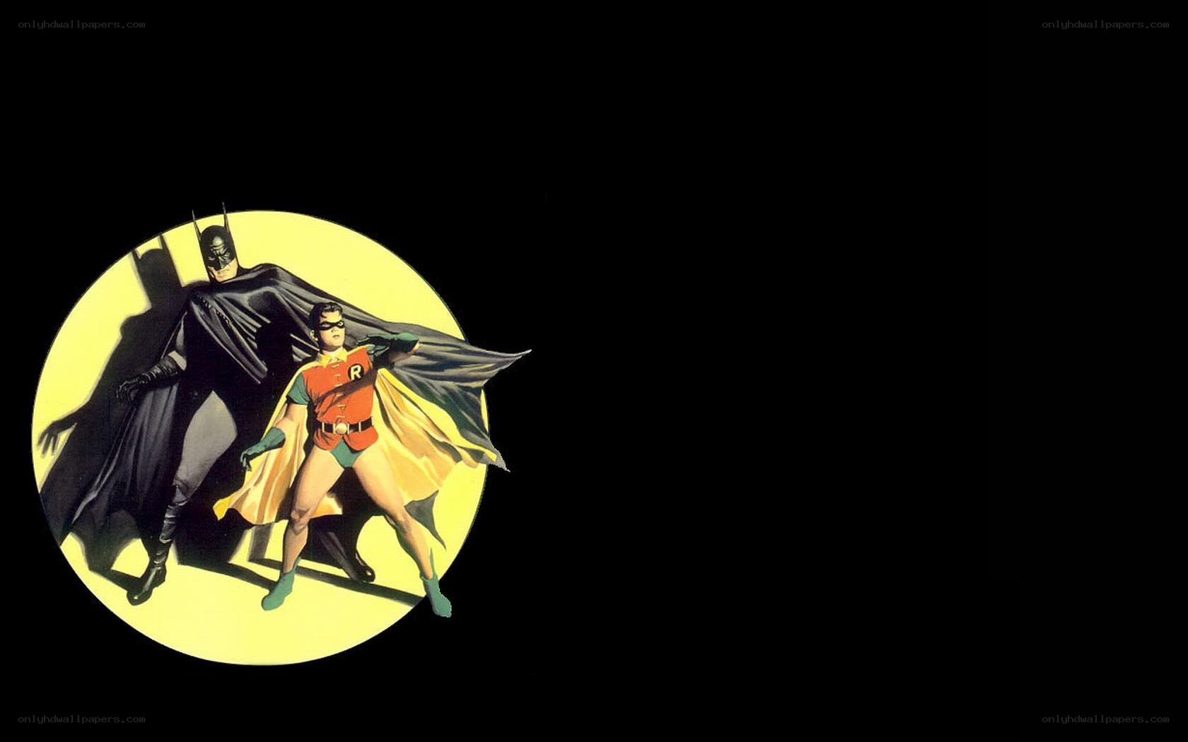 Batman and Robin in spotlight