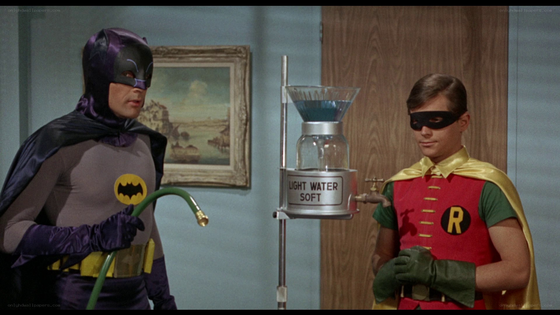 Batman and Robin in the Batcave