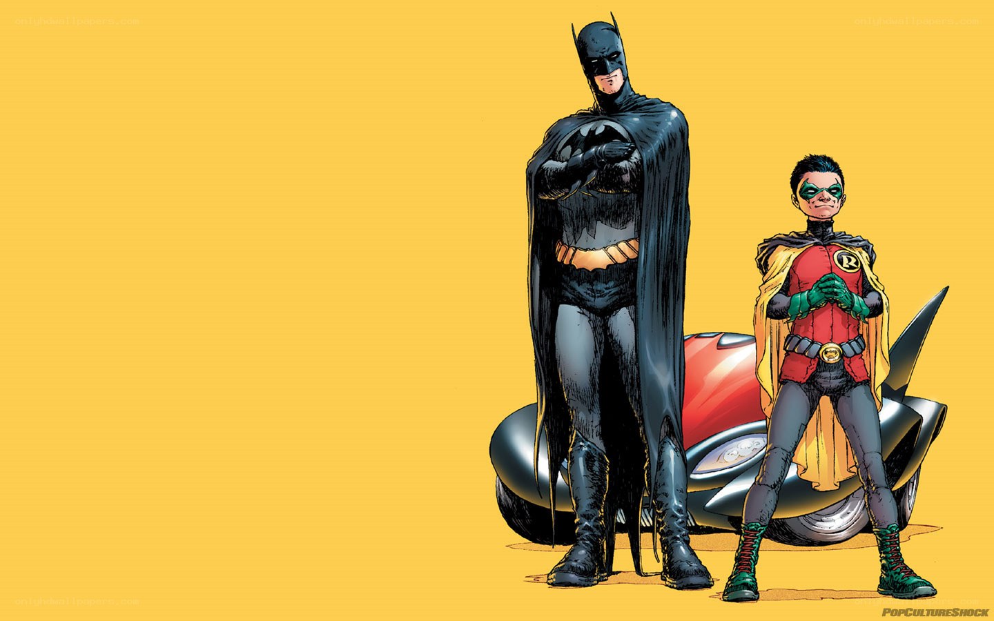 Batman and Robin standing together