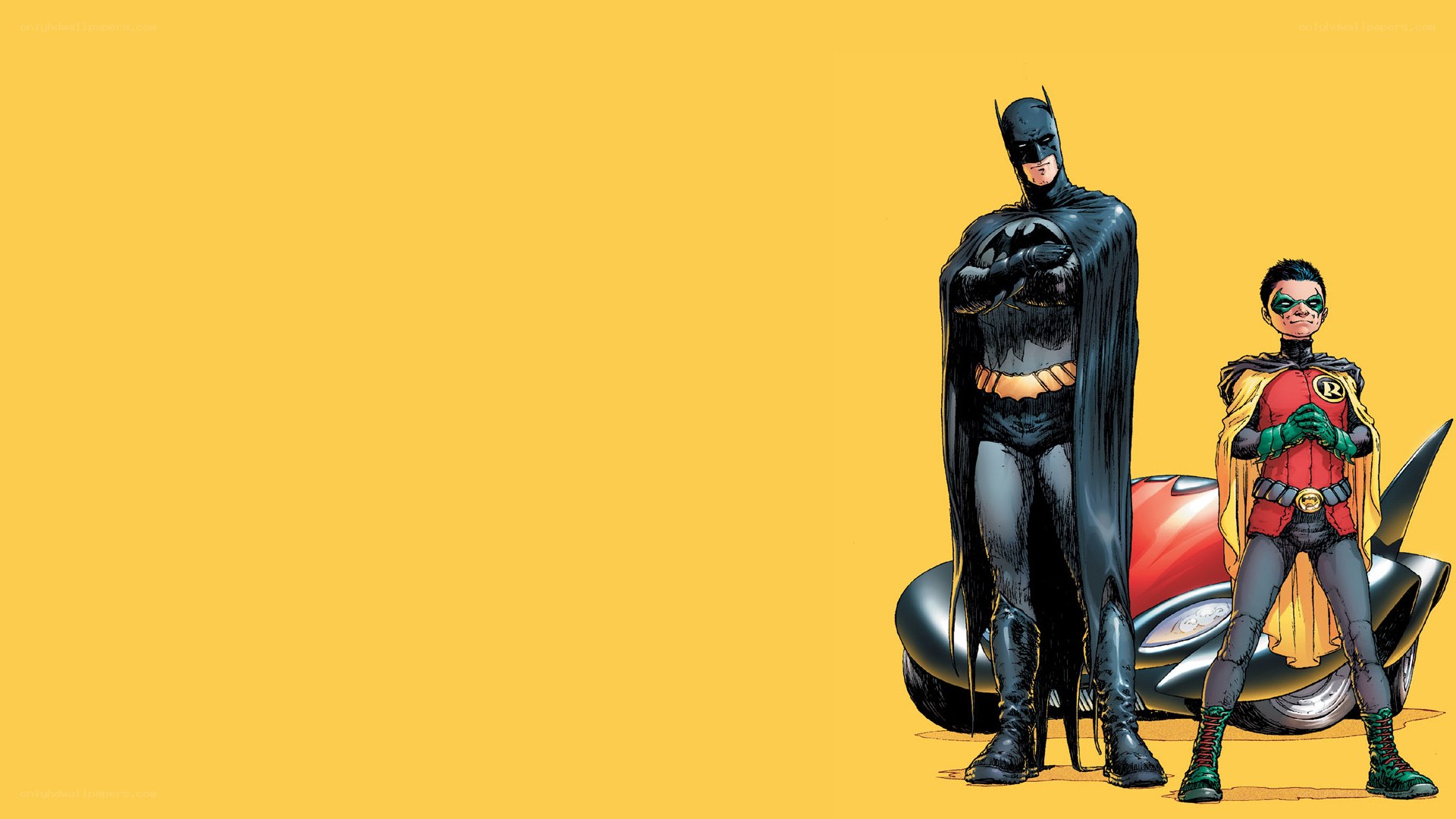 Batman and Robin standing together