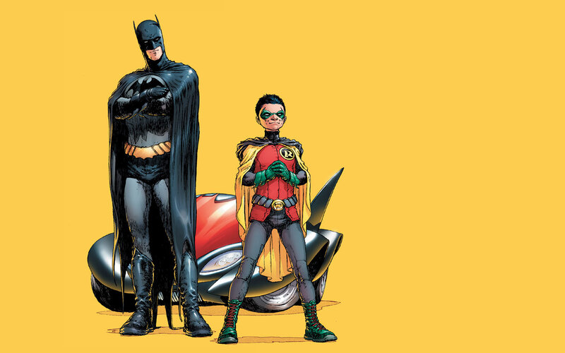 Batman and Robin Standing — Yellow