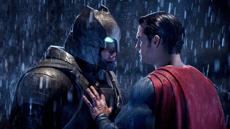 Batman and Superman — Black, Dramatic, Night, Photograph, Rain