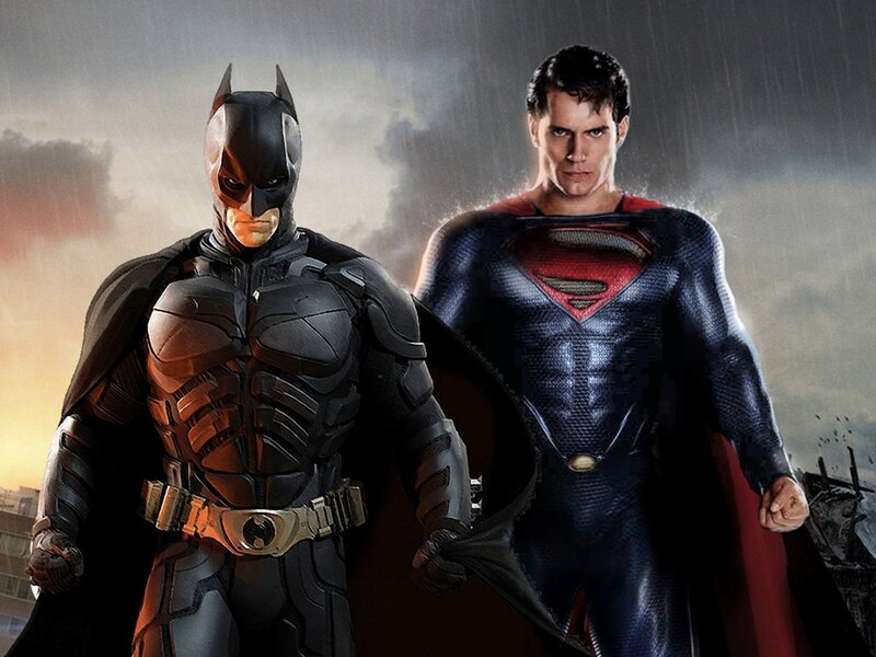 Batman and Superman — Black, Dramatic, Night