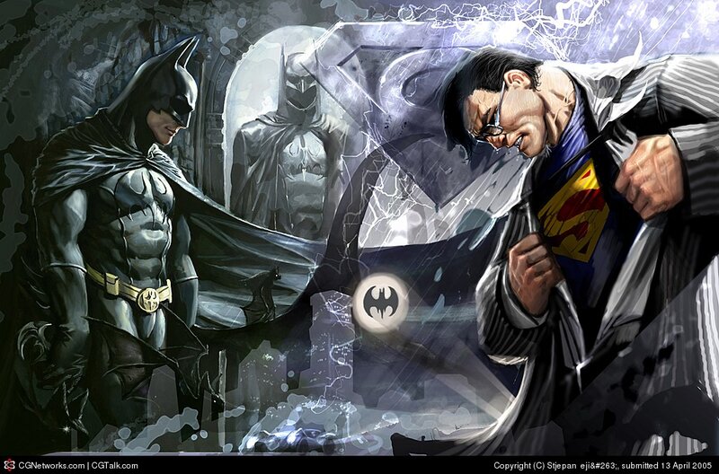 Batman and Superman confrontation