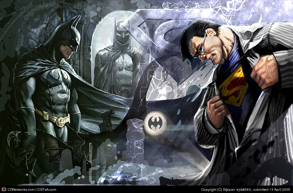 Batman and Superman confrontation