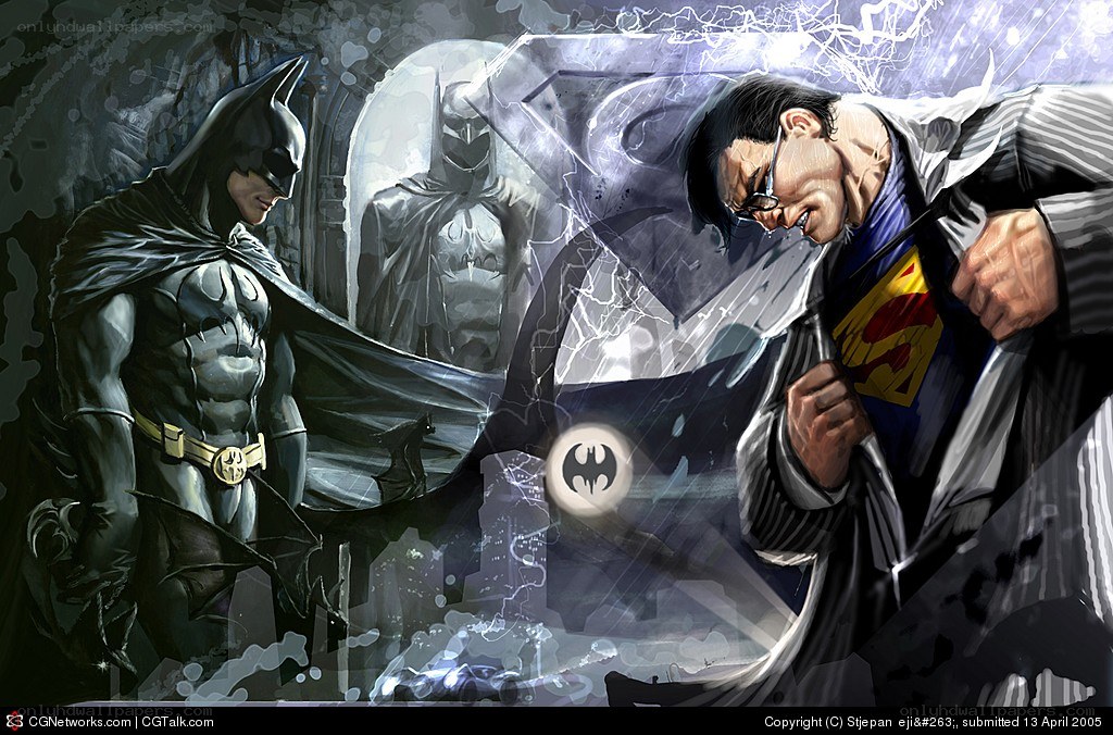 Batman and Superman confrontation