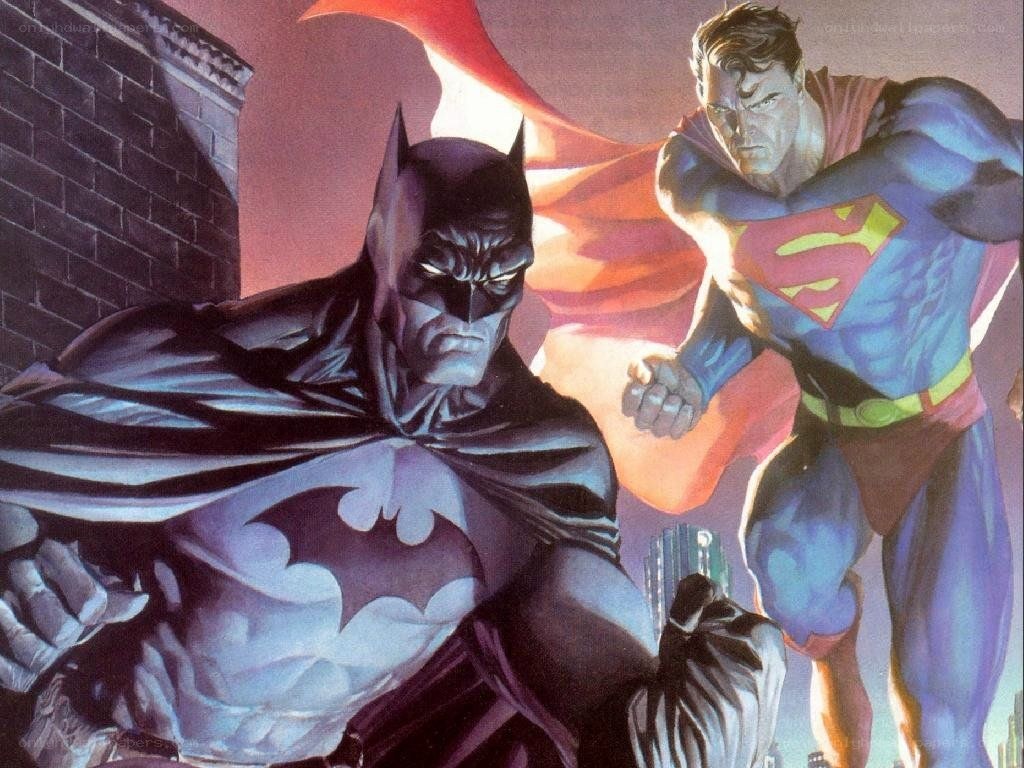 Batman and Superman in confrontation