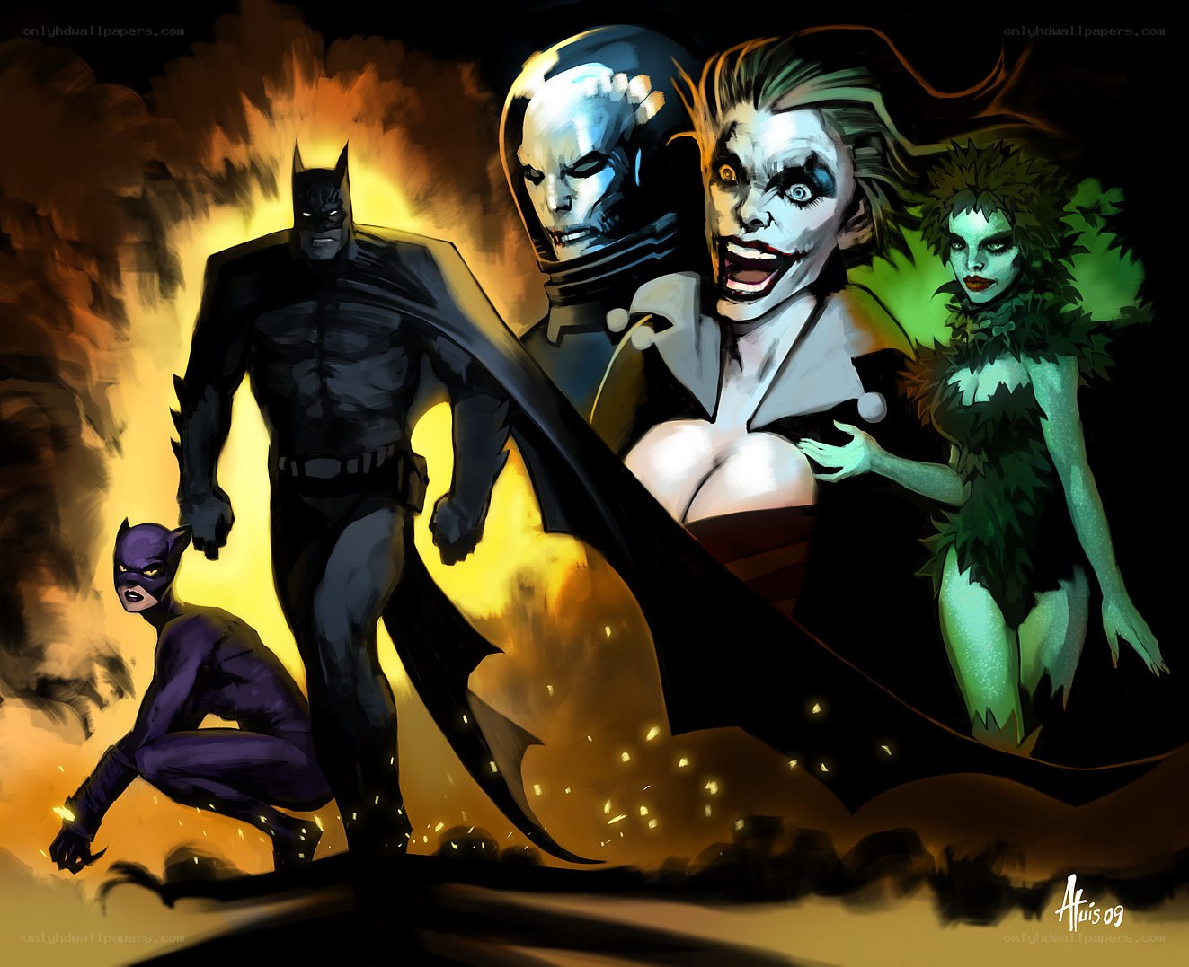 Batman and villains artwork