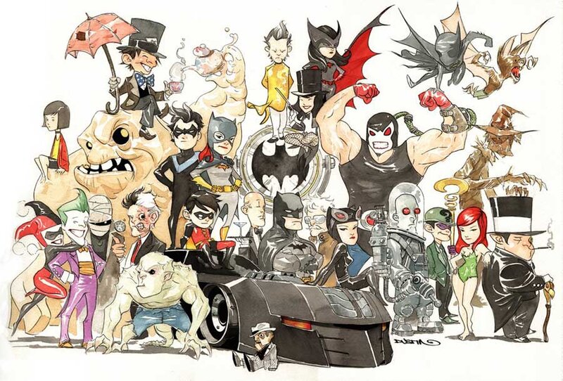 Batman and villains character art