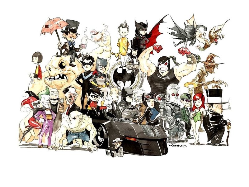 Batman and villains character art