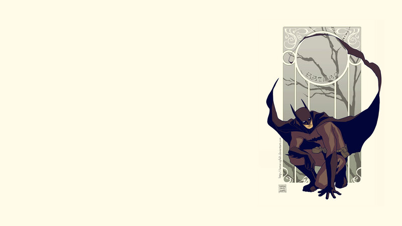 Batman art on cream background