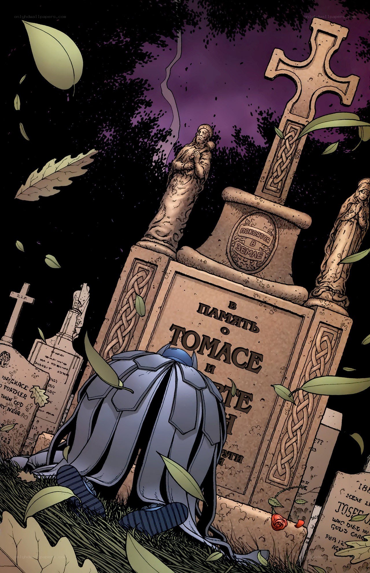 Batman at a grave