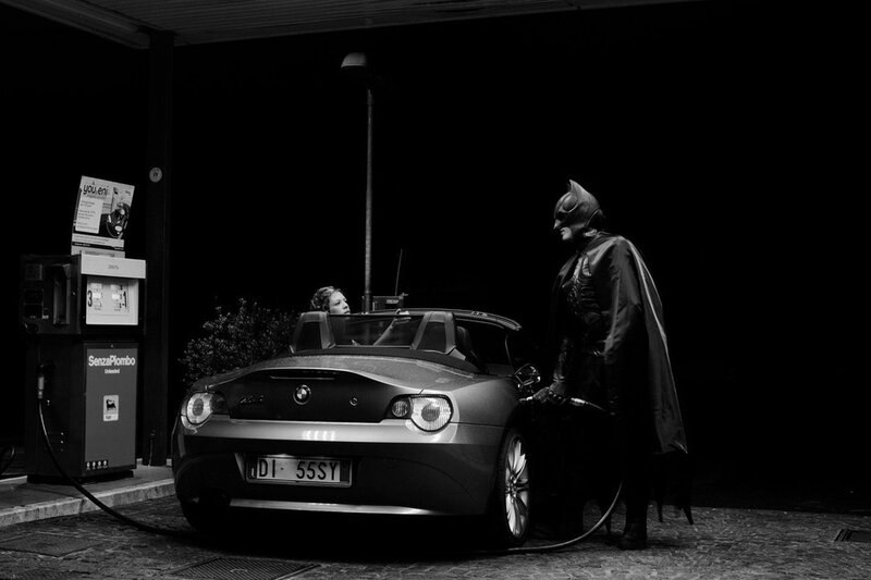 Batman at the gas station