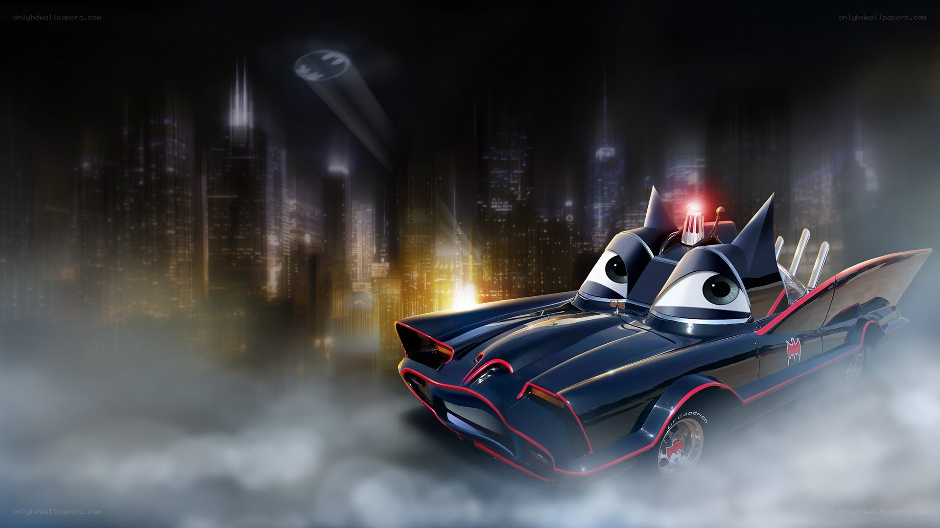 Batman car in city