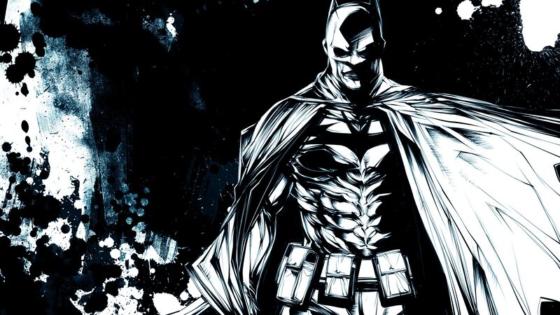 Batman Character — Black, Dramatic, Night, Comic, Cape, Mask