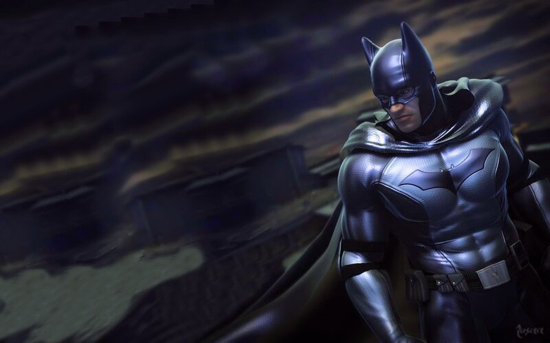 Batman Character — Black, Dramatic, Night, Digital Art, Cape, Mask