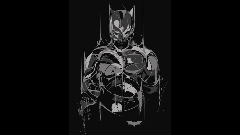 Batman Character — Black, Dramatic, Night, Digital Art, Mask, Cape, Chest Emblem, Gray