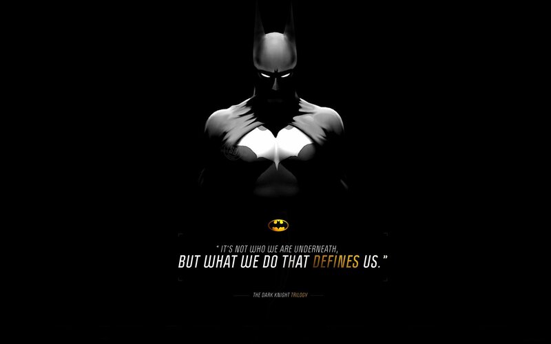Batman Character — Black, Dramatic, Night, Digital Art, Quote