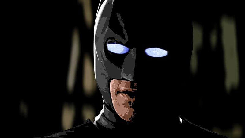 Batman Character Face — Black, Dark, Dramatic
