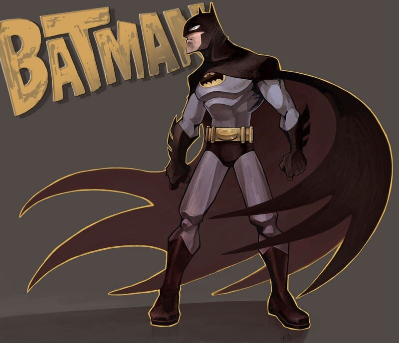 Batman Character — Gray, Dramatic, Digital Art