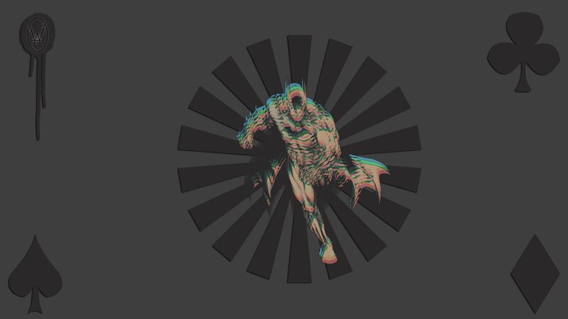 Batman Character in Motion — Gray