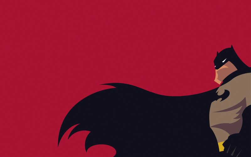 Batman Character — Red, Dramatic, Digital Art, Cape, Mask, Black