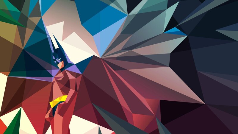Batman Character — Red, Dramatic, Digital Art