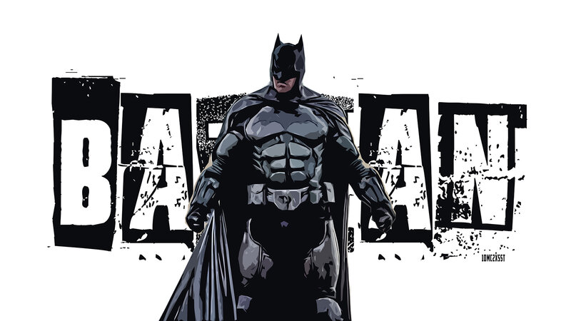 Batman Character Standing — Black, Dramatic