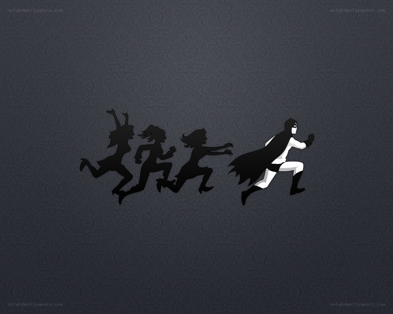 Batman chasing silhouettes
