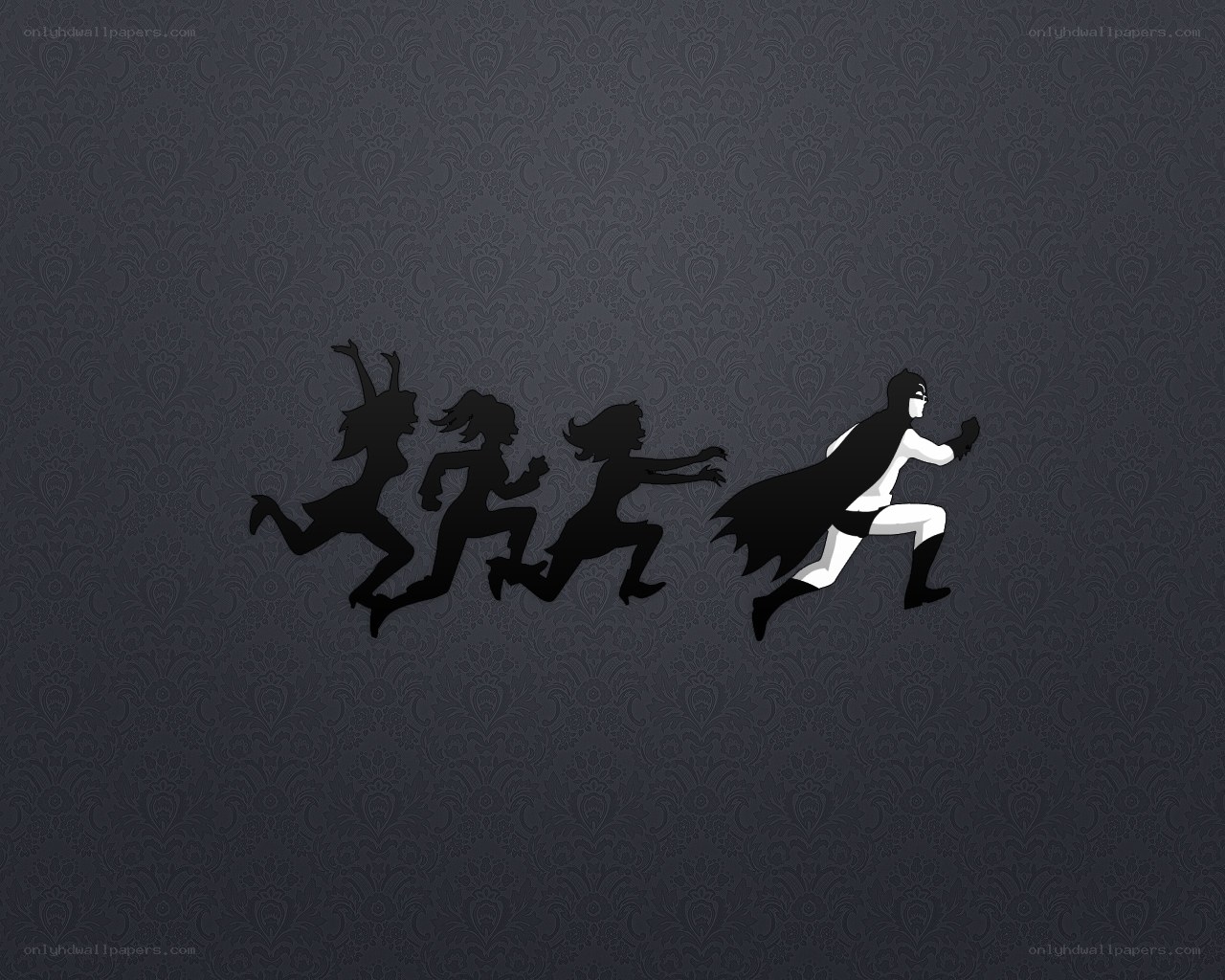 Batman chasing silhouettes