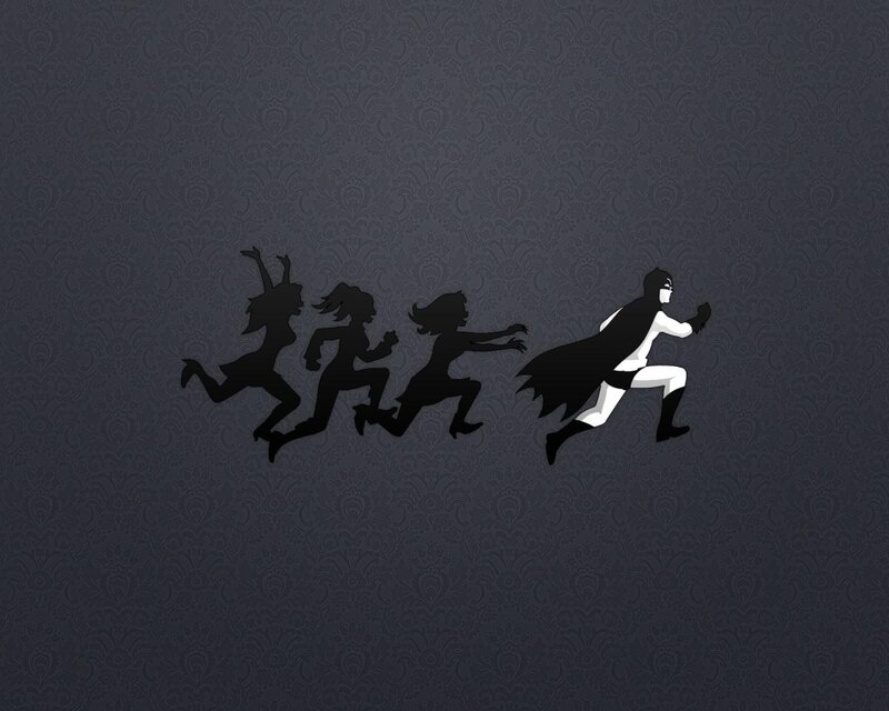 Batman chasing silhouettes