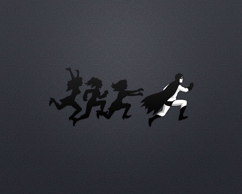 Batman chasing silhouettes