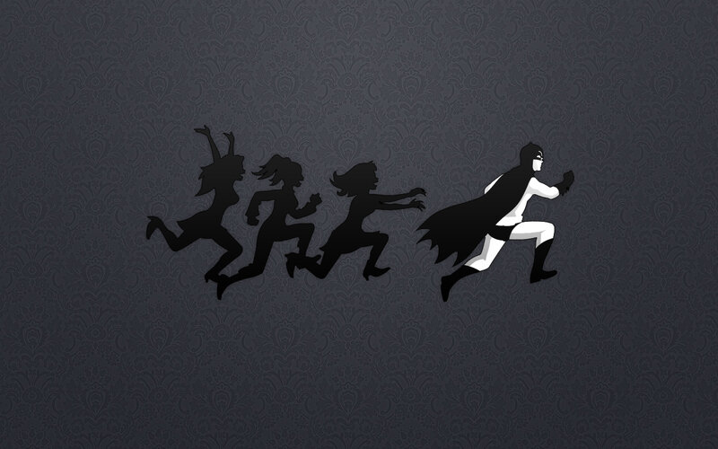 Batman chasing silhouettes