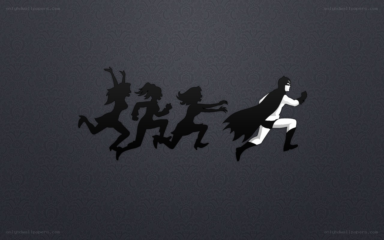 Batman chasing silhouettes