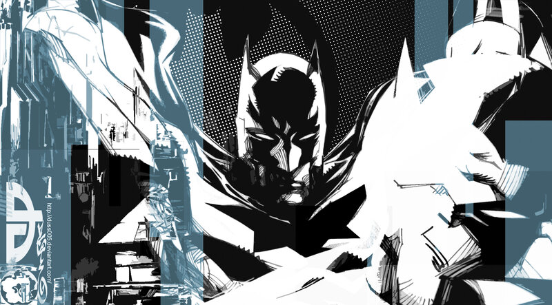 Batman comic art collage