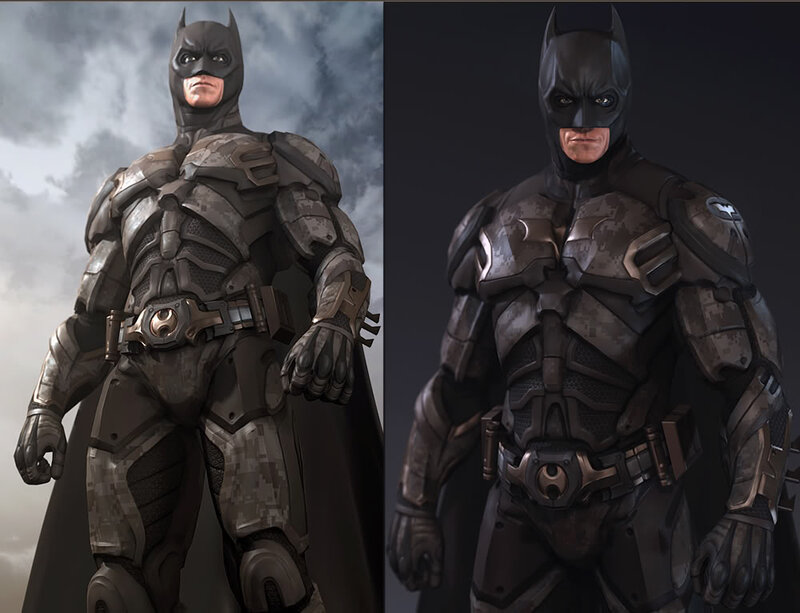 Batman concept art comparison