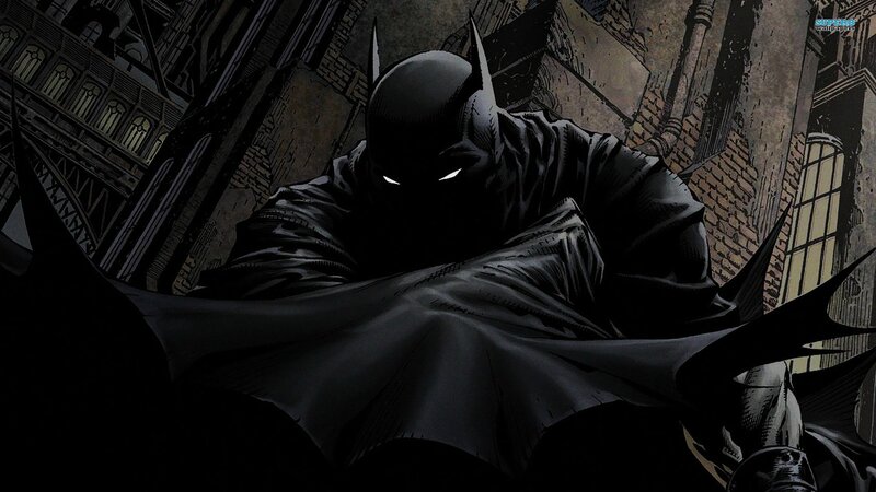 Batman Crouching in Alley — Black, Dark, Dramatic