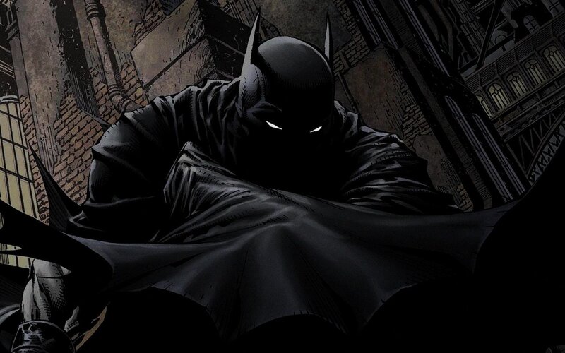 Batman Crouching in Alley — Black, Dramatic