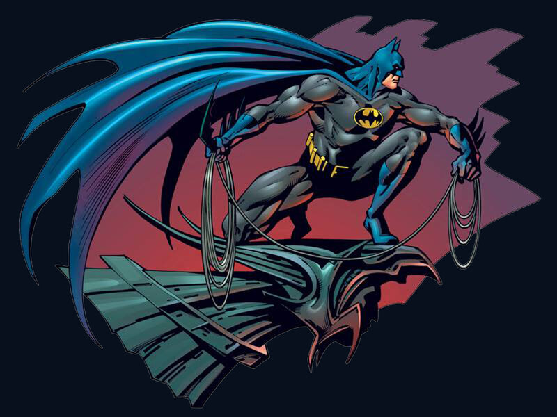 Batman Crouching on Batwing