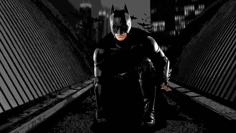 Batman Crouching on Bridge