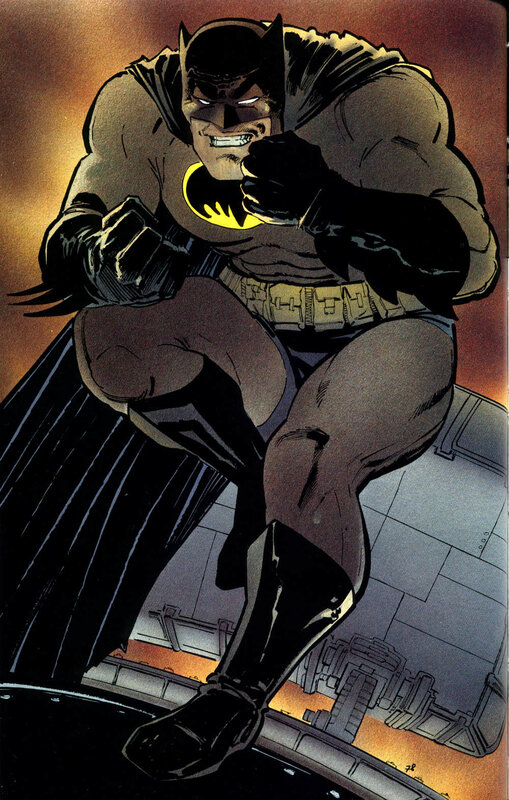 Batman Crouching on Rooftop