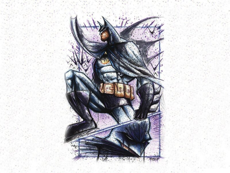 Batman Crouching — Purple