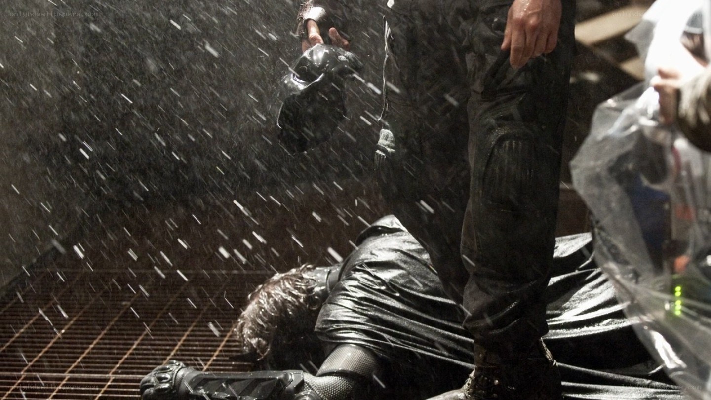 Batman defeated in the rain