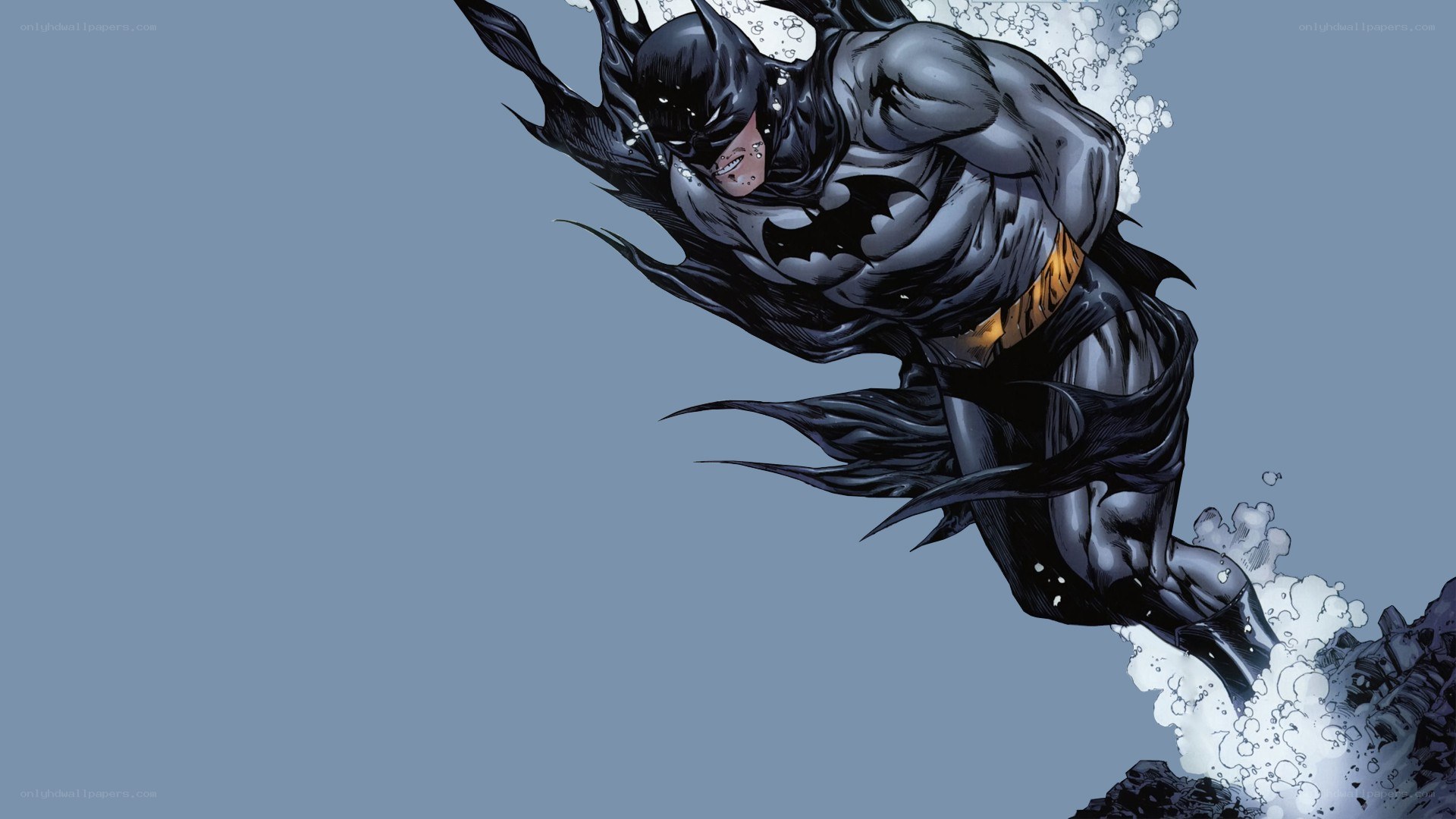 Batman emerging from water