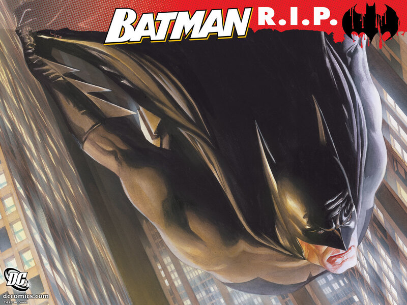 Batman Falling Through City