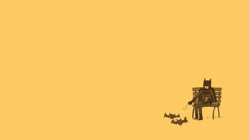 Batman Feeding Bats — Yellow