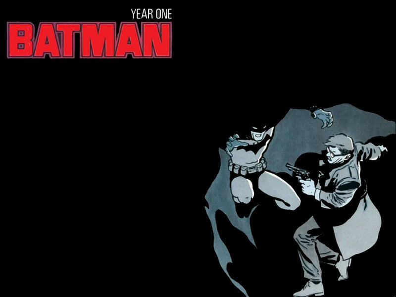 Batman Fighting a Man — Black