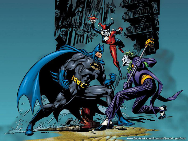 Batman Fighting Villains — Blue