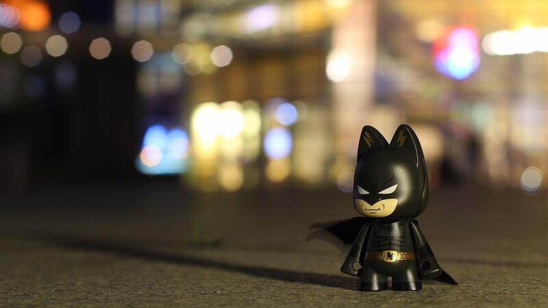 Batman Figurine on Street — Black